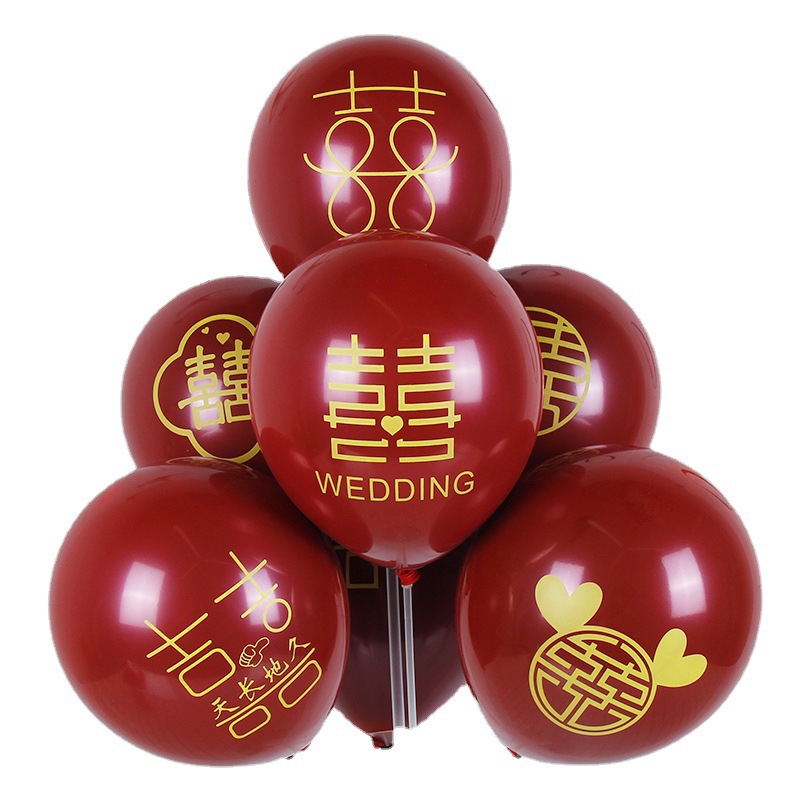 Wedding Balloon Wedding Room Layout 10-Inch Single Layer Thickened Pomegranate Ruby Red Wedding Birthday Decorative Balloon Wholesale