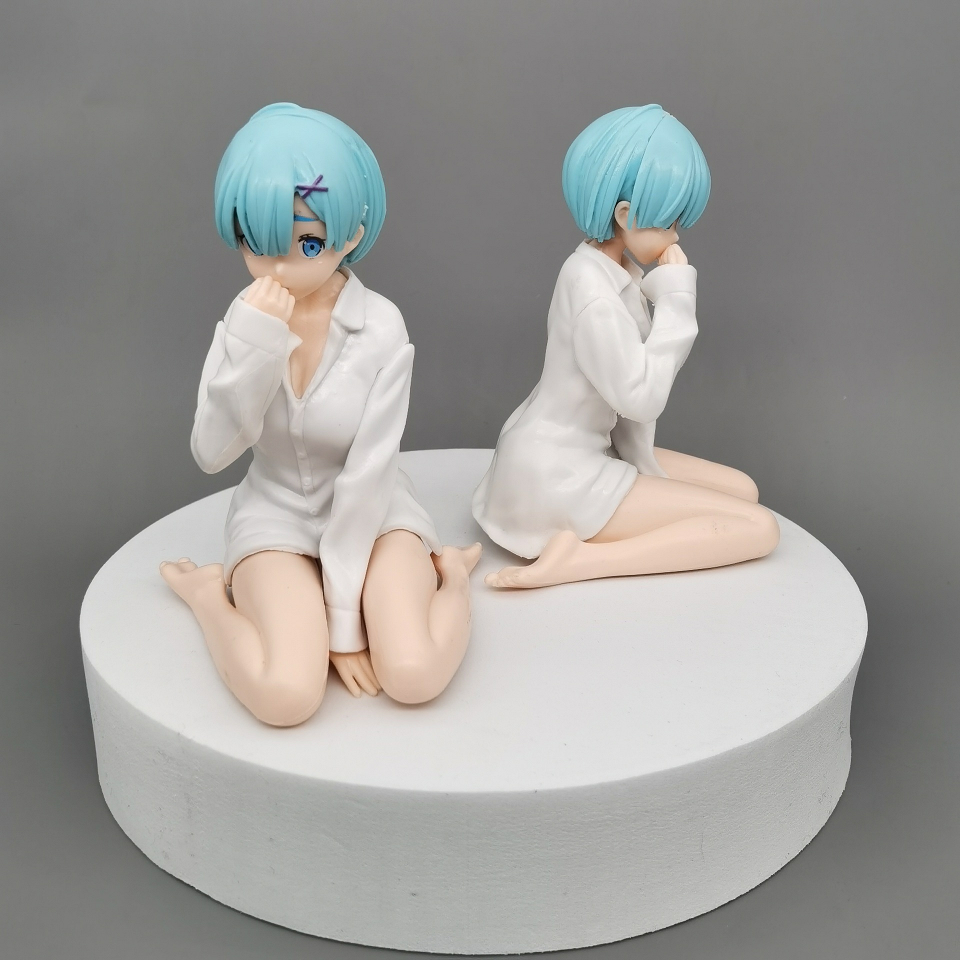 白衬衫蕾姆手办坐姿从零开始的异世界生活动漫周边二次元车载摆件