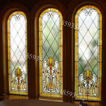 彩色透光玻璃门窗欧式教堂艺术彩色玻璃镶嵌门窗宗教焊接彩玻窗户