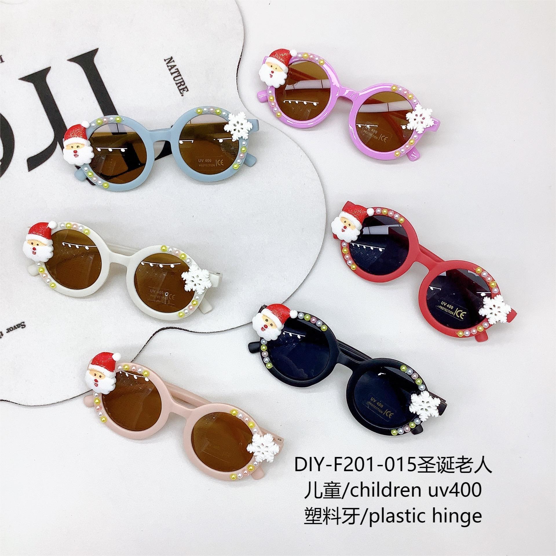 New Cute Kids Sunglasses round Frame Fashion Snowflake Santa Claus Baby Sunglasses Sunshade Stylish Glasses