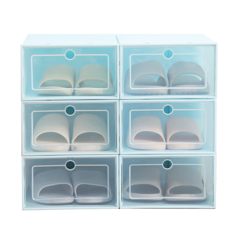 Shoes Storage Box Pp Transparent Plastic Shoe Box Dustproof Moisture-Proof Storage Japanese Flip Drawer Box Wholesale