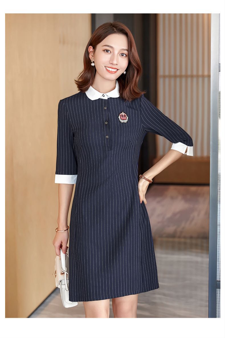 春秋幼儿园教师园服老师工作服女幼师时尚面试职业装连衣裙a字裙