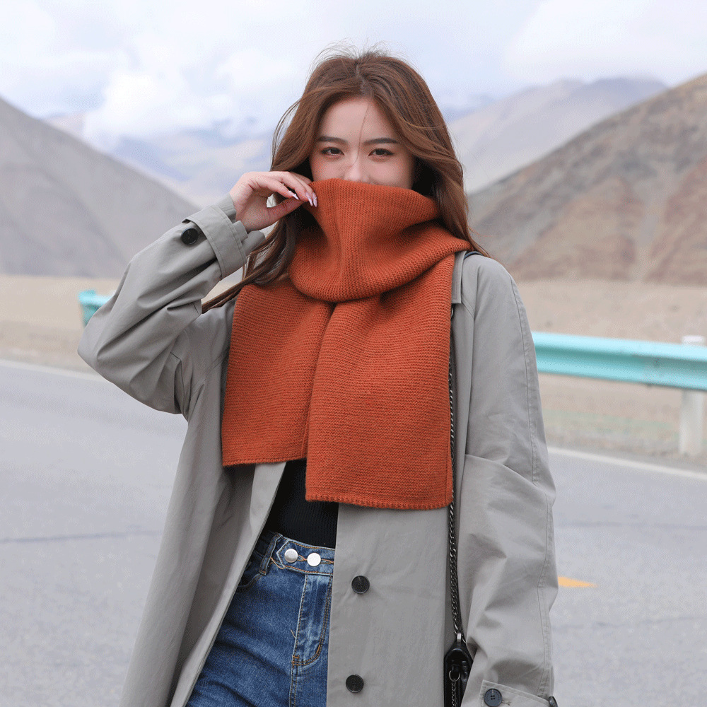Autumn and Winter Knitted Wool Scarf for Women 2022 New Versatile Student Wear Travel Scarf Windproof Warm Scarf