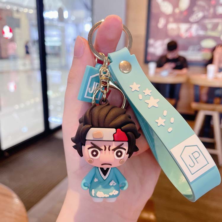 Cartoon Animation Kimetsu No Yaiba Keychain Personality Toy Bag Package Pendant Car Key Chain Crane Machine Small Gift