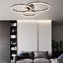 北欧简约创意大气个性家用吸顶灯新款led圆形亮度客厅铝材吸顶灯