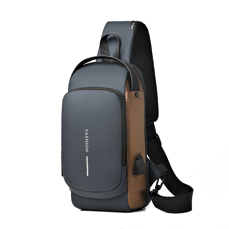 Chest Bag Men's Amazon New Locomotive Style Password Lock Shoulder Bag Trendy Cool Fashion Crossbody Bag