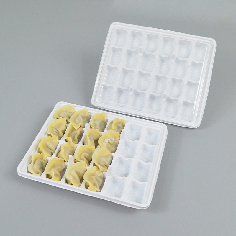 24格一次性饺子盒分格透明盖家用冷藏馄饨食品方形外卖打包塑料盒