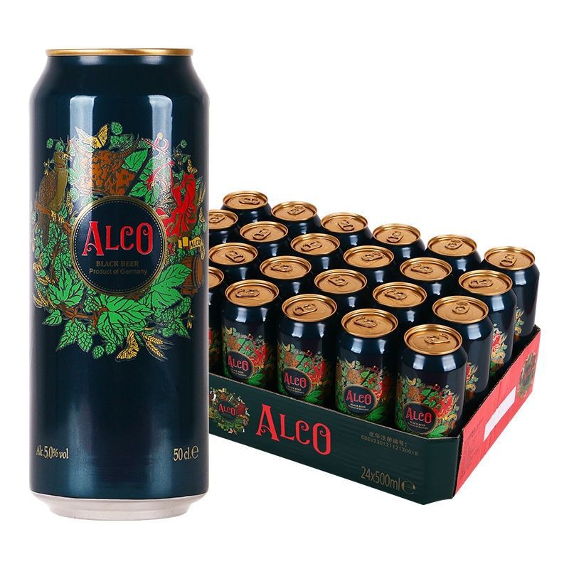 西班牙阿尔寇啤酒德国进口原装黑啤500ml*24罐【江浙沪】清仓整箱