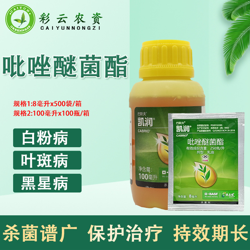 巴斯夫凯润吡唑醚菌酯叶斑病炭疽腐烂白粉病霜霉病农药杀菌剂
