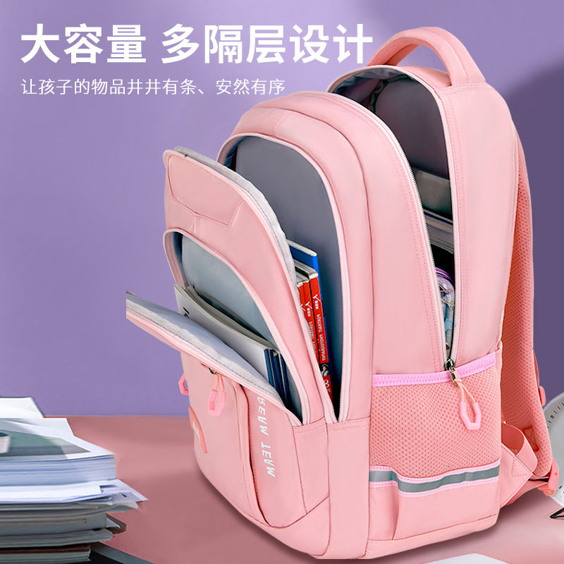 Barbie New Schoolbag Primary School Student Grades 3 to 6 Casual Backpack Junior High School Student Female Spine Protection Burden Reduction Lightweight Bag