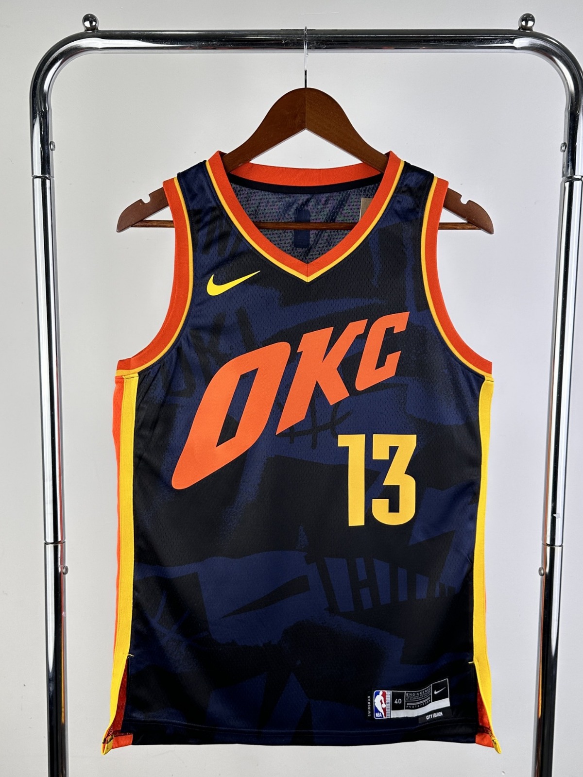 24赛季雷霆队城市版13号乔治7号霍姆格伦3号吉迪2号亚历nba球衣