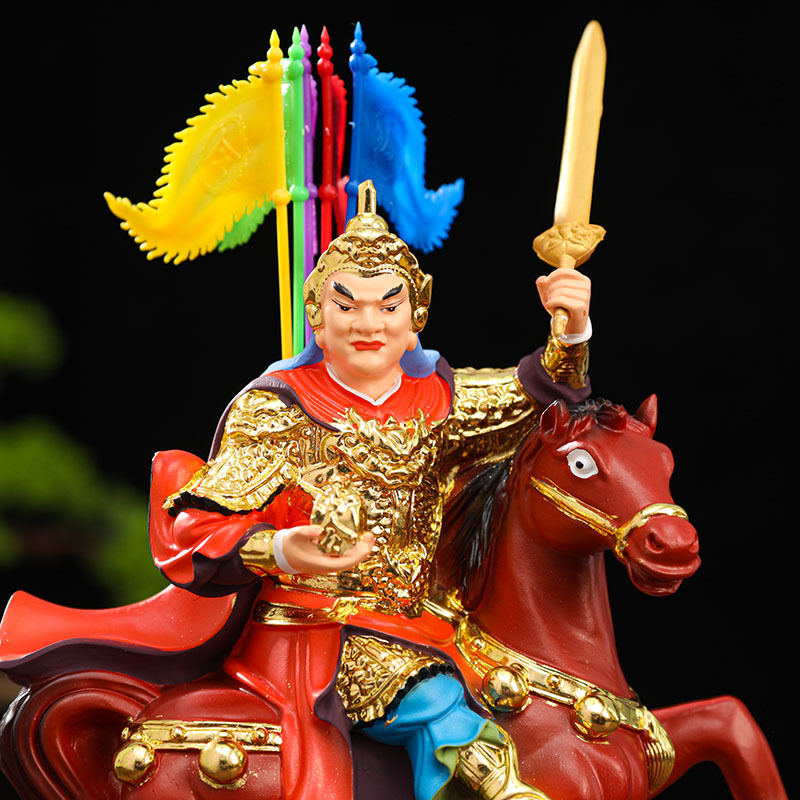 报马仙像黄小跑骑马将军树脂佛像保仙家 12寸30cm黄天乐家用摆件