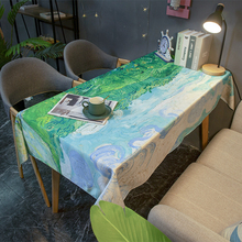 桌布欧式梵高油画防水防烫长方形免洗书桌耐脏茶几餐酒店台布途达