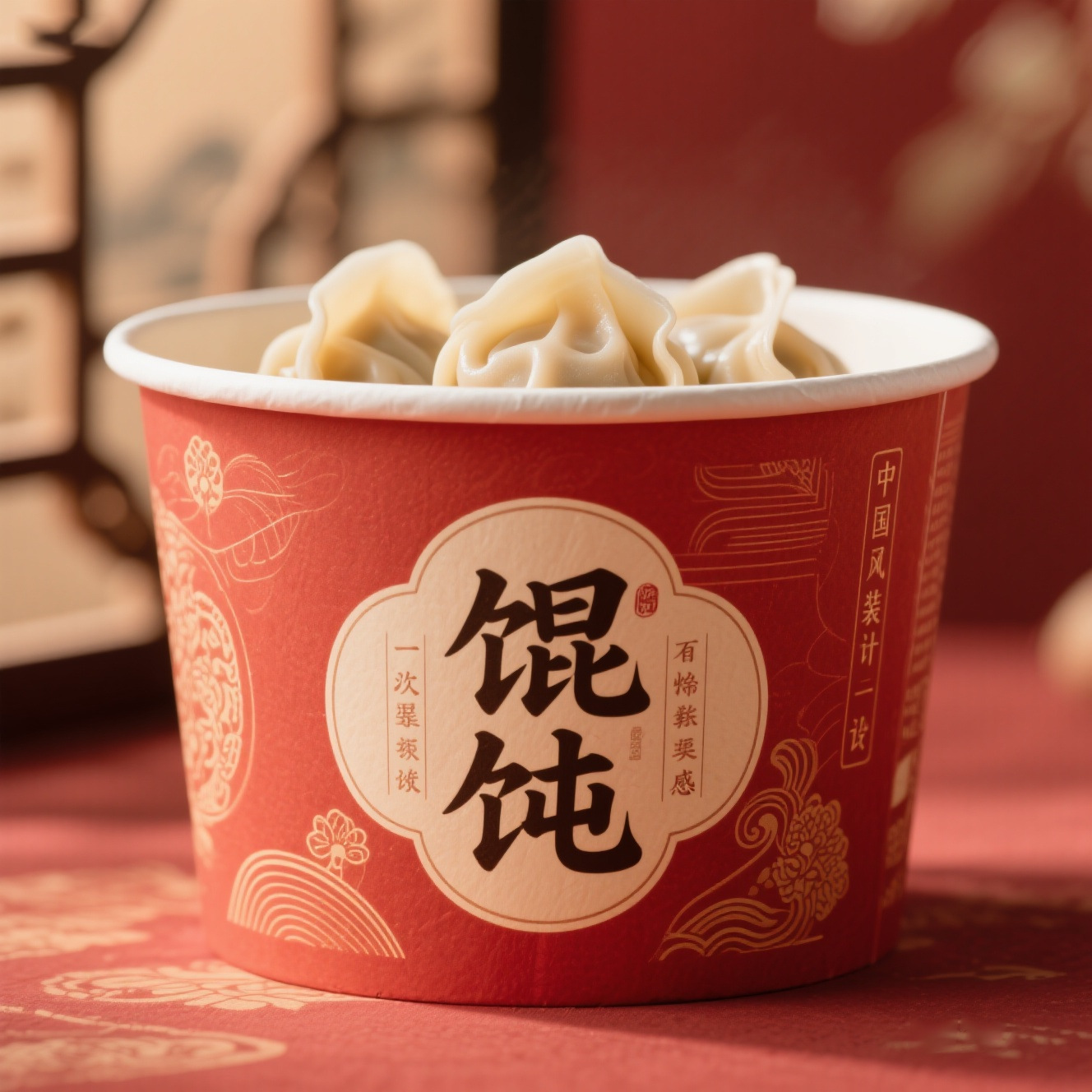 一次性牛皮纸碗馄饨专用外卖打包盒面碗汤碗带盖防漏碗小批量定制