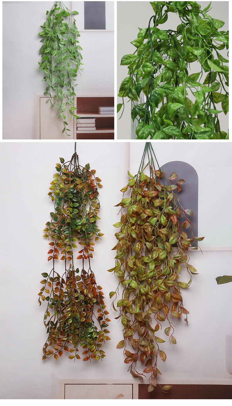 月牙藤仿真壁挂 室内花艺软装假藤壁挂花仿真植物藤蔓跨境绿植