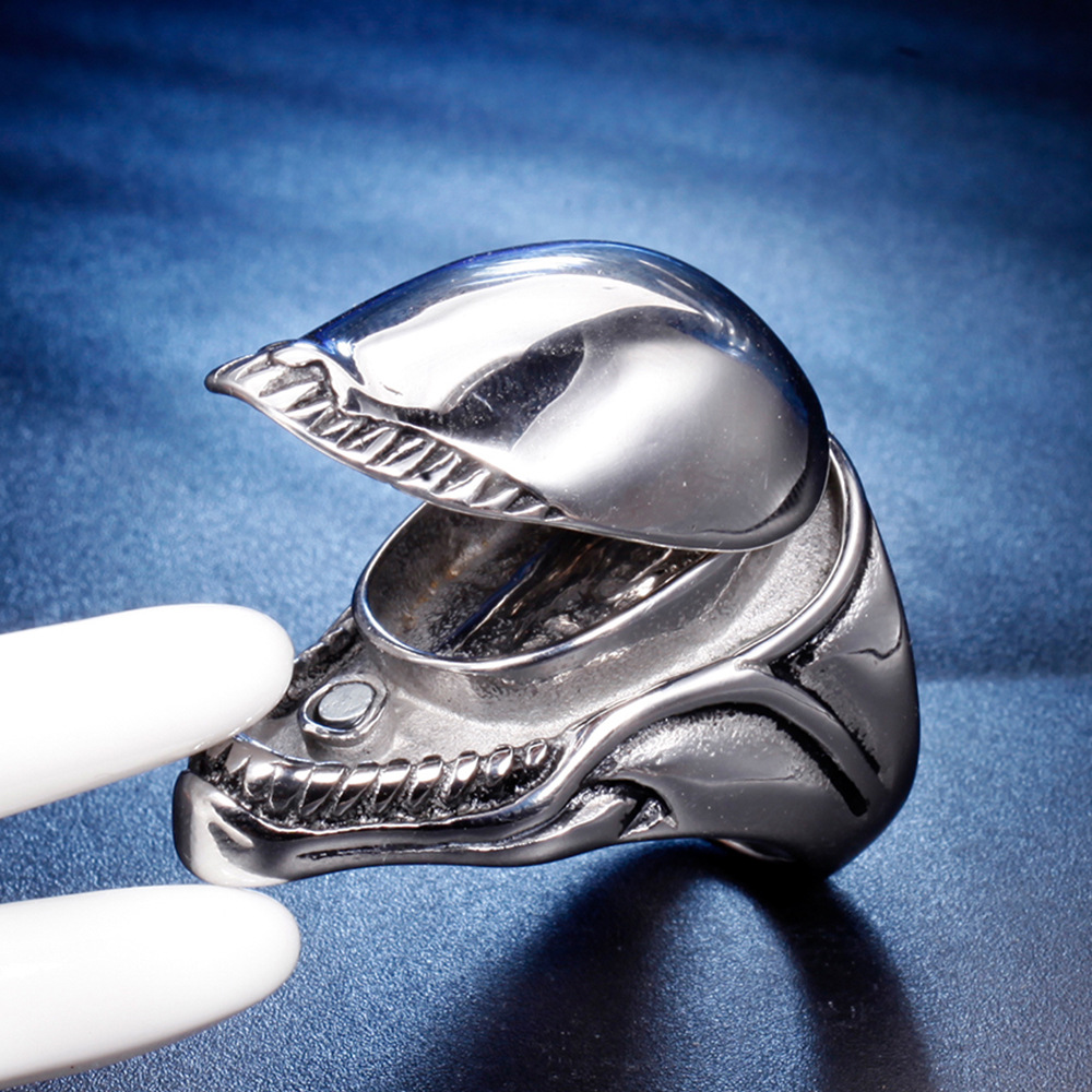 跨境新款欧美 时尚指环个性百搭首饰 鲨鱼戒指 可开合戒指