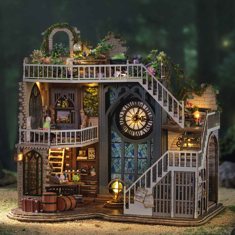 Cute Room DIY Cottage Magic House Handmade Small House Assembly Model Retro Magic Theme Style