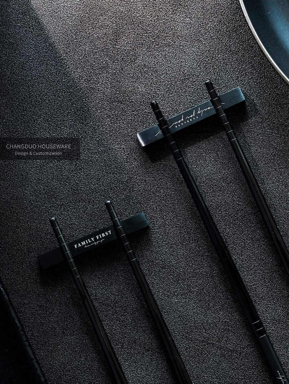 不锈钢镀钛黑色筷子垫筷托筷枕筷架北欧创意厨房餐厅酒店家用直播