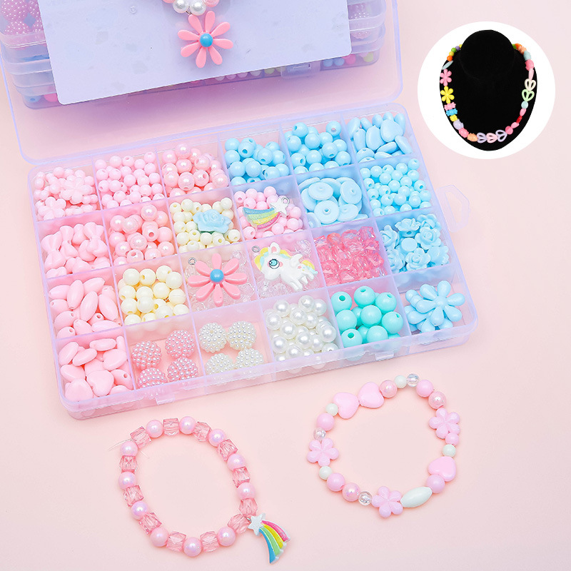 Keyou Children's Handmade Beaded Girls' Beads Educational Toys Diy Jewelry Bracelet Necklace Jewelry Beads Wholesale