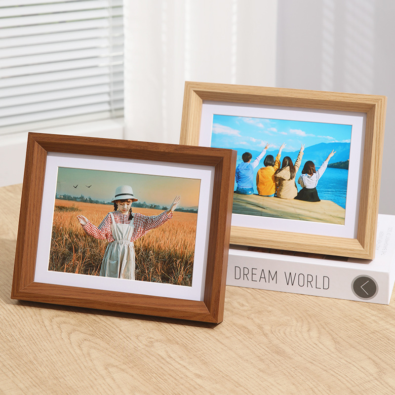 Nordic Simple Wooden Photo Frame Wall-Mounted Wholesale 7-Inch 8-Inch 10-Inch Picture Frame A4 Home Decoration Photo Photo Frame Table