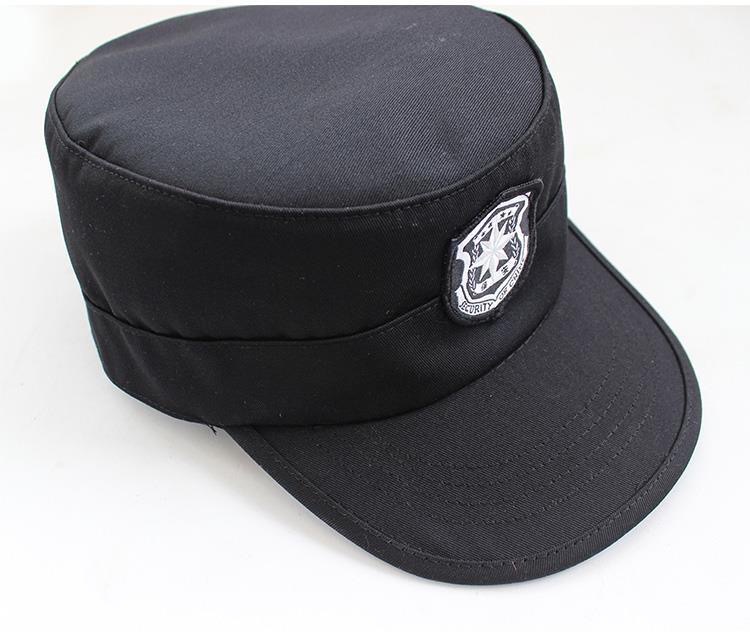 保安特勤作训帽 夏季安保物业通用型斜纹棒球鸭舌帽 黑色冬作训帽