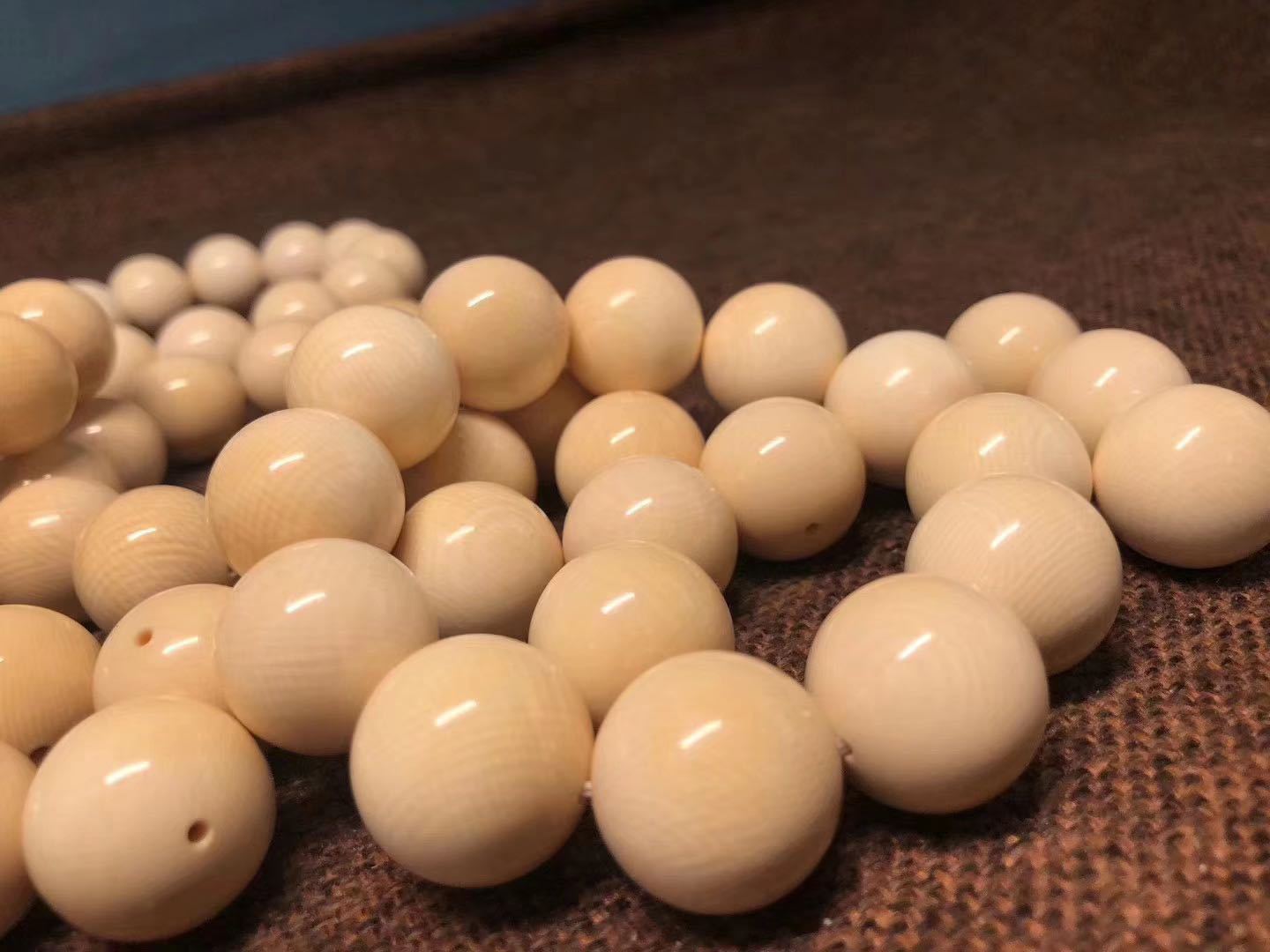 天然猛犸象牙冰料圆珠散珠diy素珠男女士猛犸牙配饰单珠手串珠子