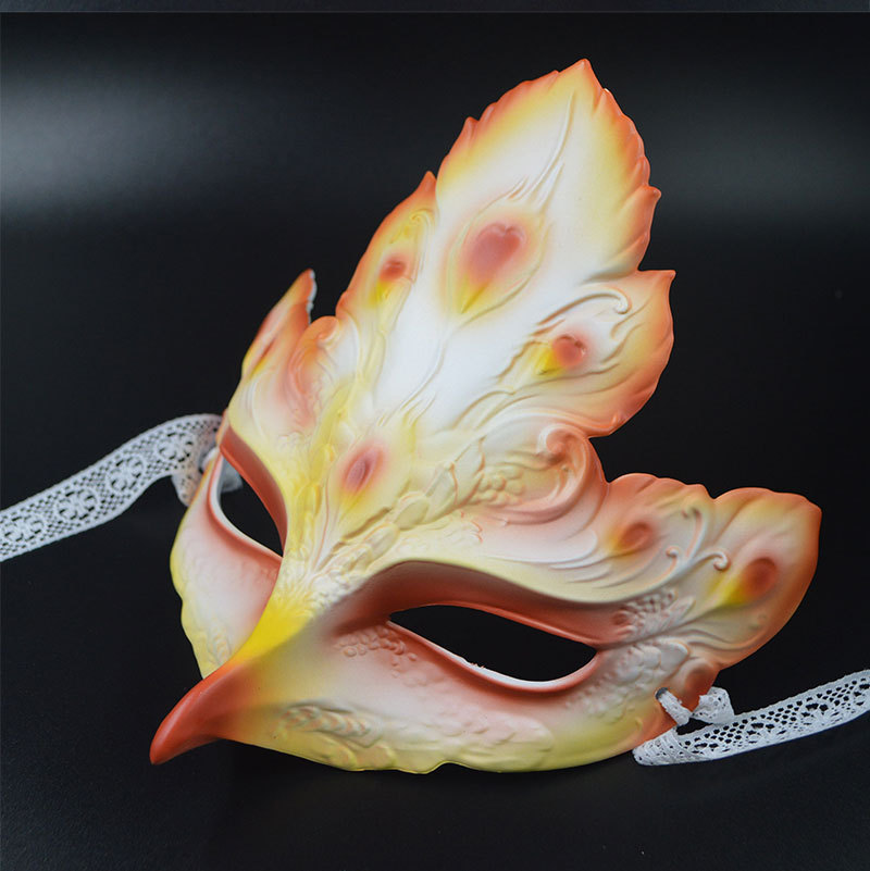 中国风凤凰手绘古风全脸面具网红汉服面罩派对舞会神秘装扮送礼品