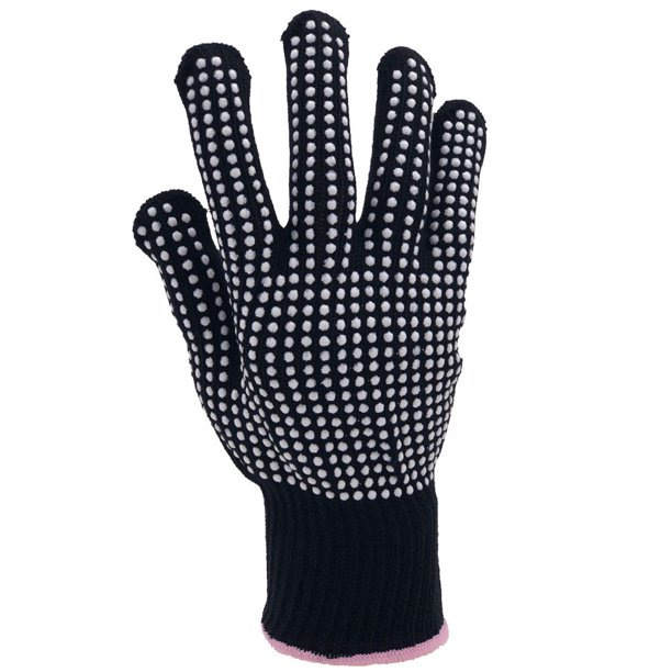 Cross-Border High Temperature Resistant Hairdressing Gloves PVC Bead Silicone Gloves Hair Curler Straight Hot Anti-Scald