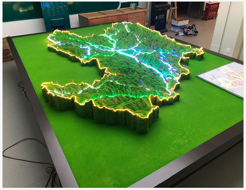 山地模型景观 地形沙盘景区 地图模型 地形地貌 场景 沙盘