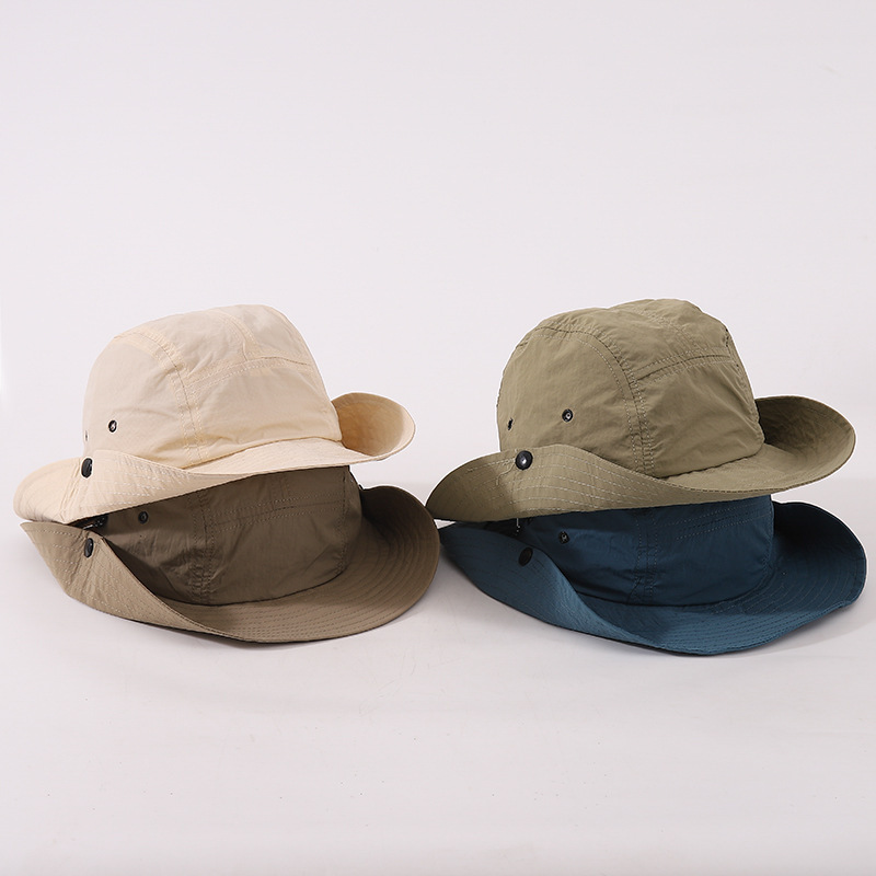 children‘s quick-drying bucket hat male and female baby outdoor camping sun protection sun hat solid color quick-drying summer alpine cap