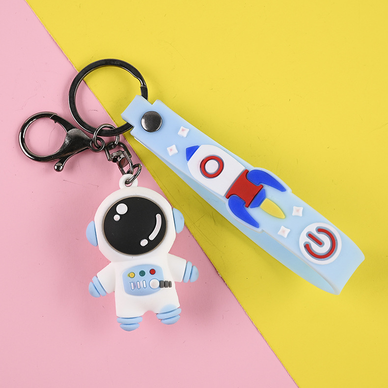 Cross-Border Hot Spaceman 3D Keychain Astronaut Silicone Key Chain Girls Small Gift Pendant in Stock