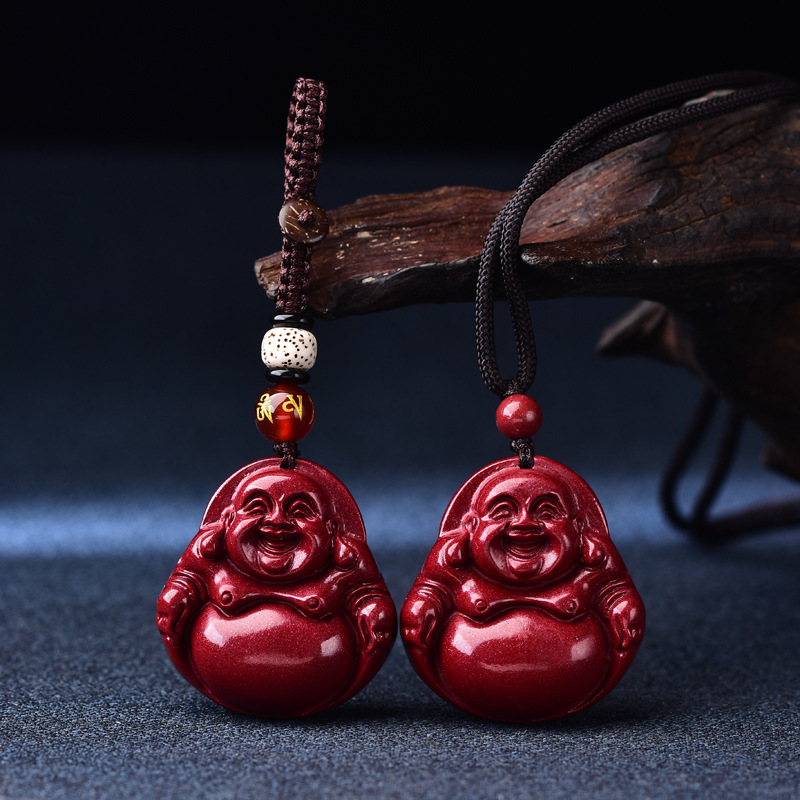 本季朱砂佛公吊坠弥勒佛挂坠紫金砂项链本命年宝宝孩子转运