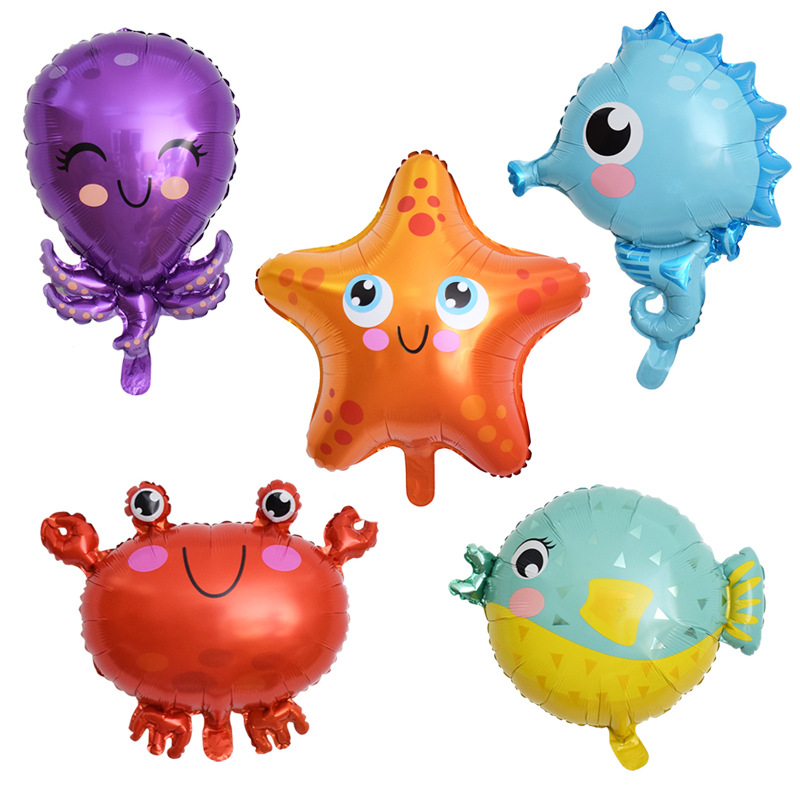 Marine Animal Octopus Crab Seahorse Octopus Aluminum Film Balloon Birthday Wedding Party Festival Decorations Arrangement