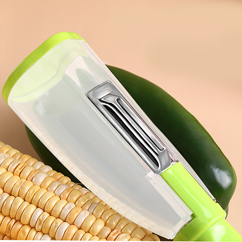 Household Popular Multi-Functional Storage Peeler Stainless Steel Storage Peeler with Tube Vegetable and Fruit Peeling