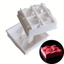 DIY蛋糕慕斯模方形火山岩石山烘焙模具用品白色硅胶蛋糕模
