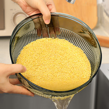 洗小米芝麻过滤器塑料洗菜盆沥水篮淘小米盆厨房工具加厚洗米筛