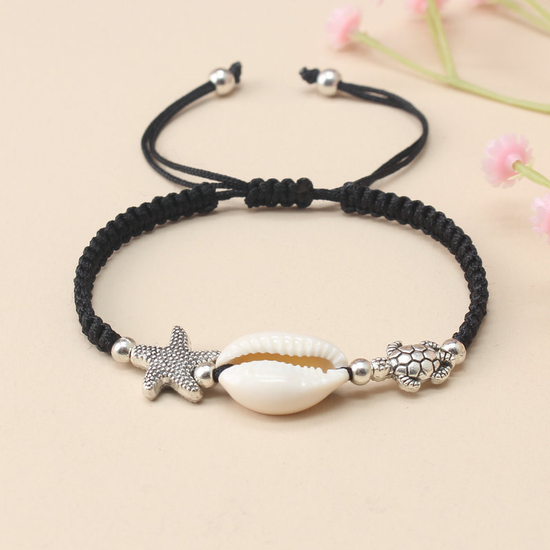 Amazon Hot-Selling Ornament Bohemian Hand-Woven Starfish Bracelet Small Turtle Shell Bracelet Cross-Border Supply