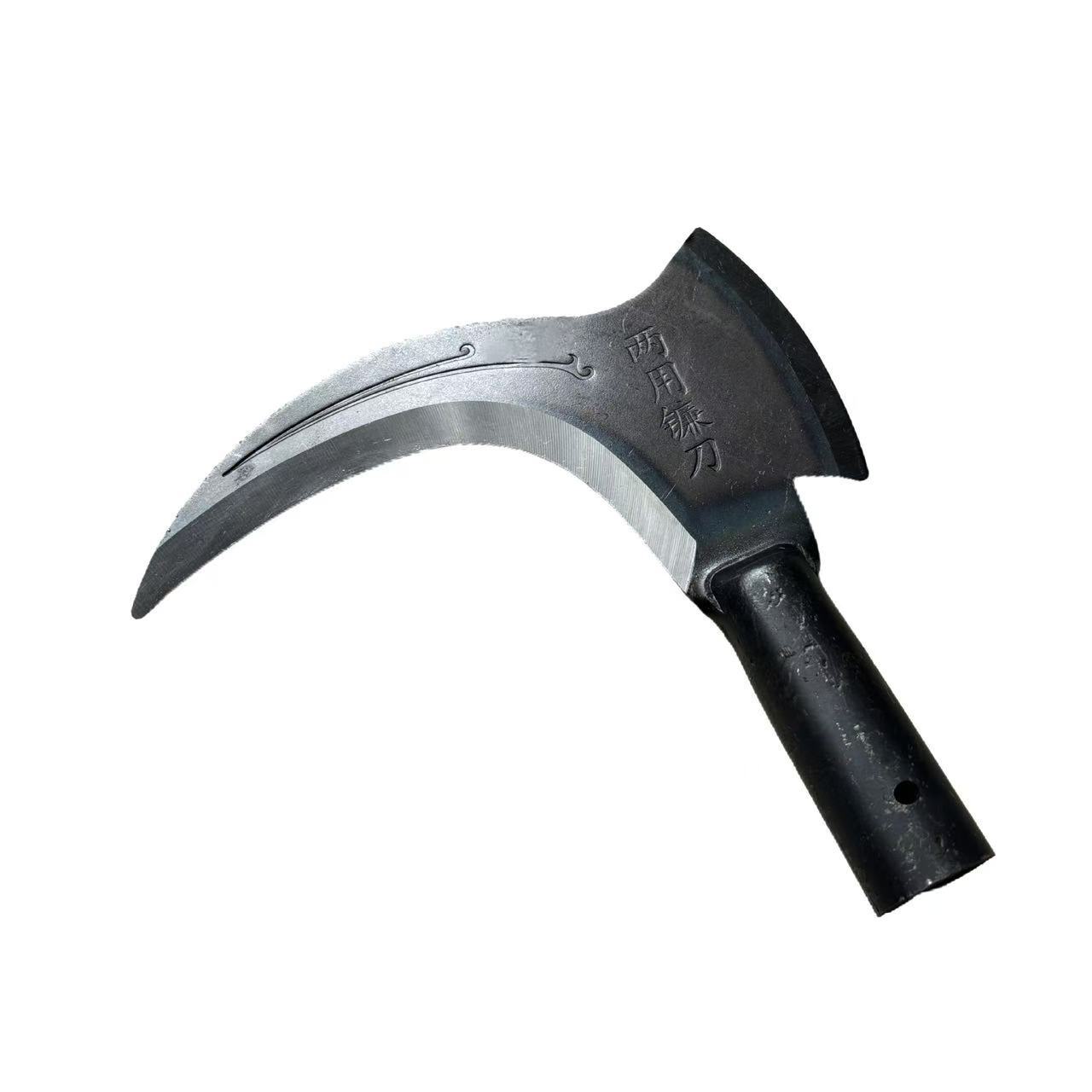 厂家直销高锰钢双砍镰刀开山户外钓鱼割草刀农用工具砍割两用柴刀