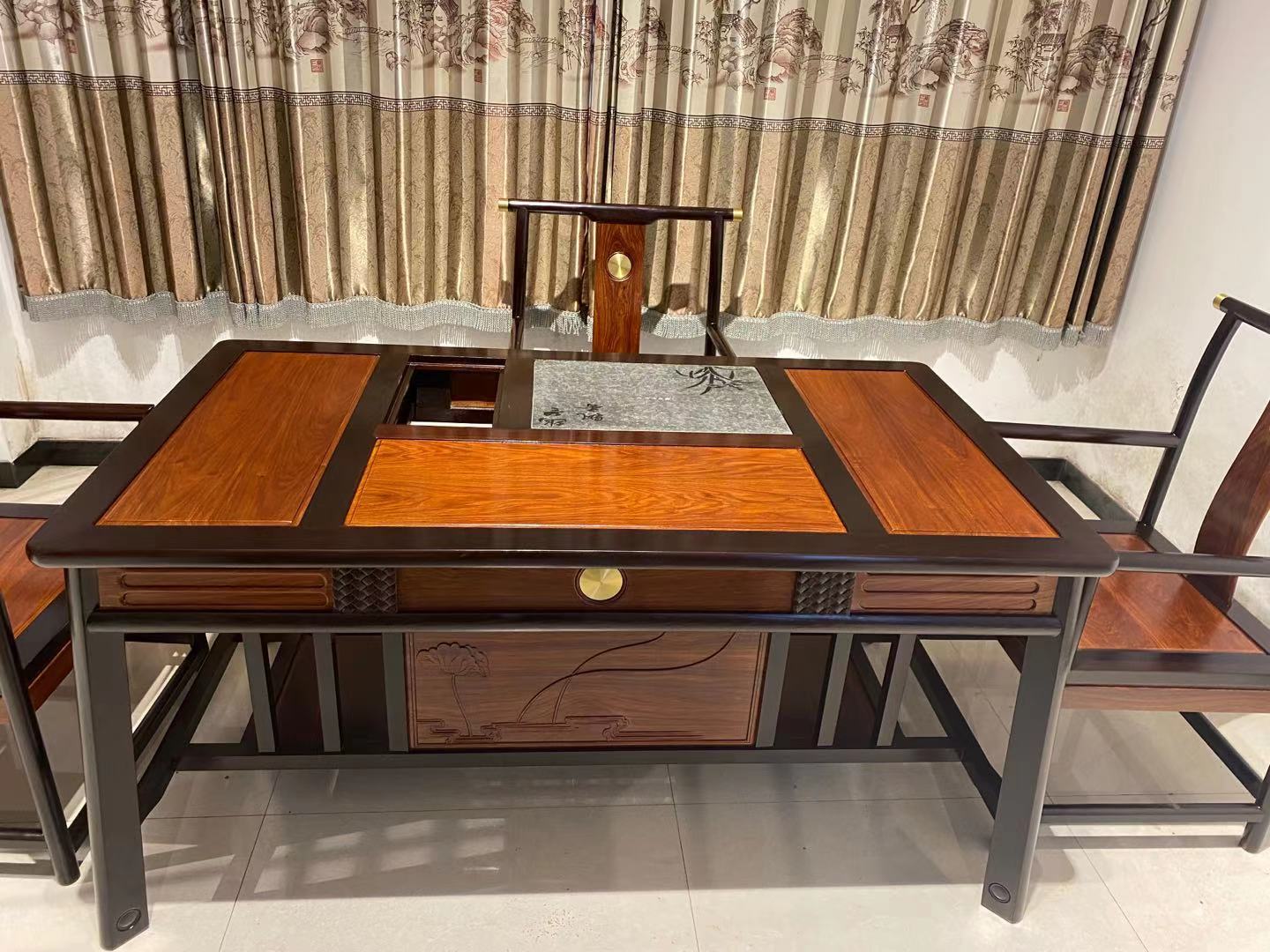 实木茶桌分色茶台红木茶台组合新中式茶桌椅办公室茶台厂家直销