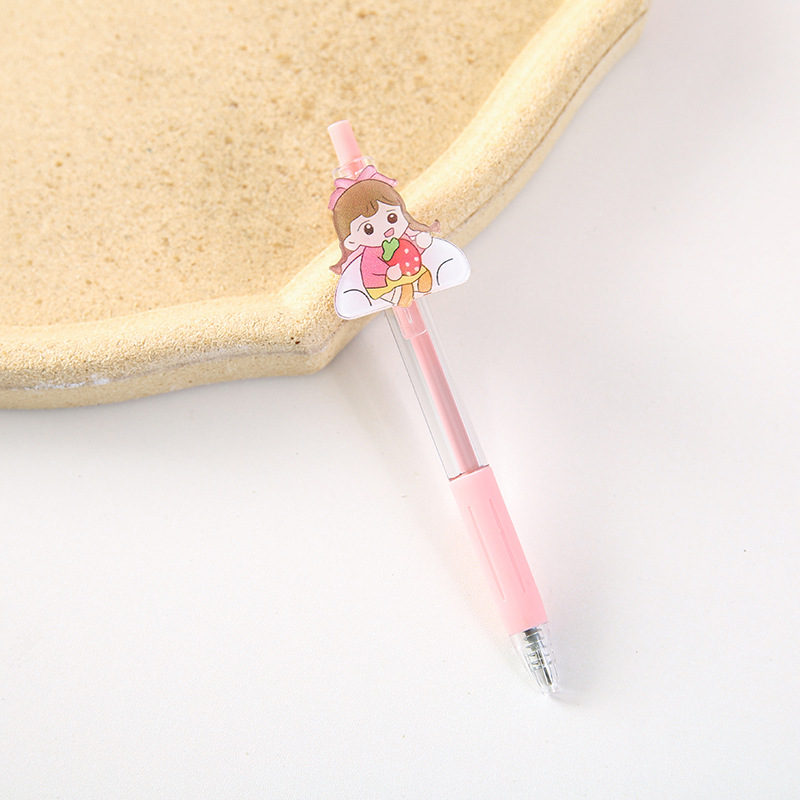 Lovely Soft Cute Press Gel Pen Student 0.5 Ball Pen Morandi Japanese Cartoon Ins Press-Type Signature Pen