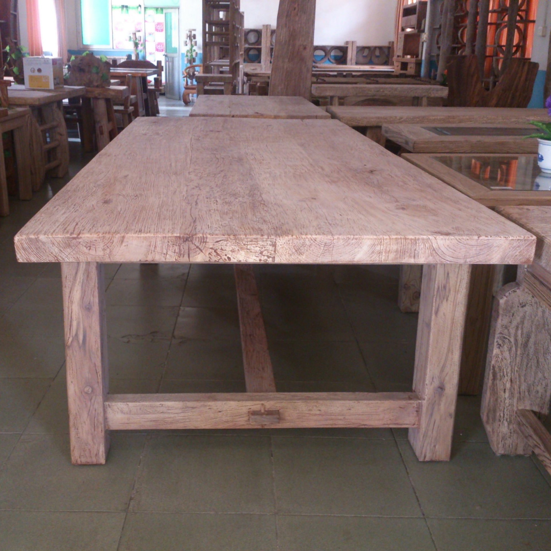 定制 实木大板台水樟木大班桌办公会议桌 原木家具免漆做旧原生态