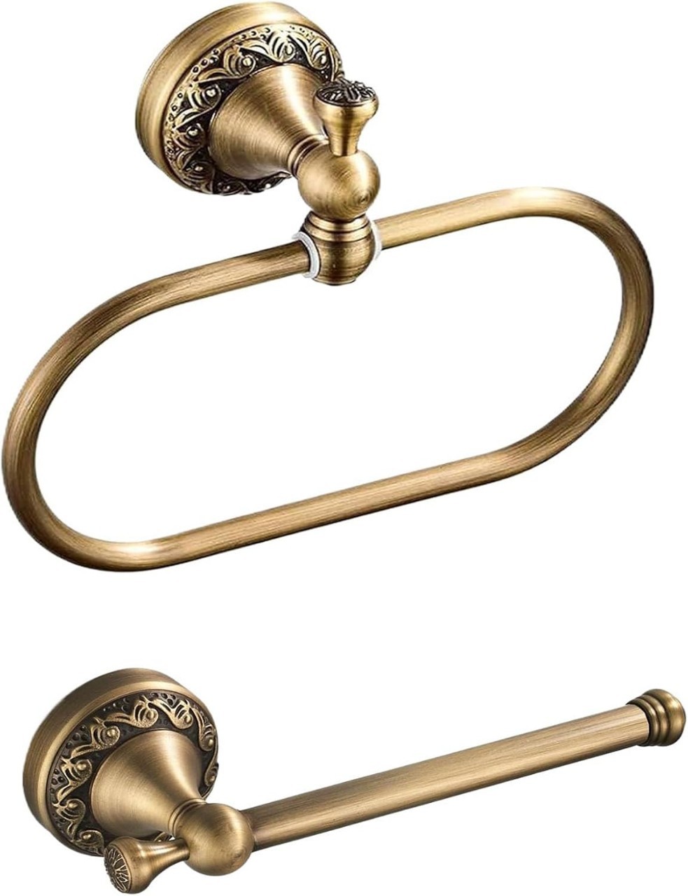 铜仿古毛巾环纸巾杆卫生间欧式毛巾架复古卫浴五金挂件组合套装