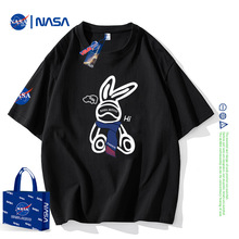 NASA联名夏季时尚宽松短袖T恤2024年ins潮牌新款男女同款港风上衣