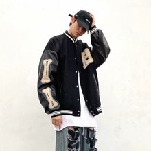欧美高街外套男春秋季休闲嘻哈新款棒球服男宽松街头夹克学生潮流
