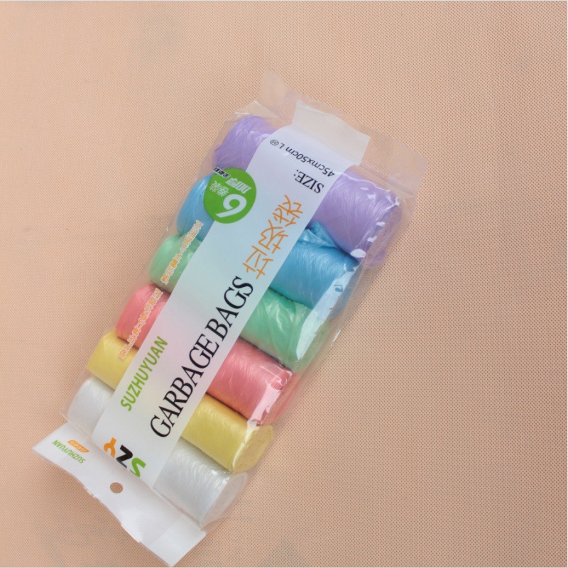 Color Thickened Kitchen Household Drawstring Garbage Bag Disposable 3-Piece Garbage Bag Retail Wholesale One Piece Dropshipping