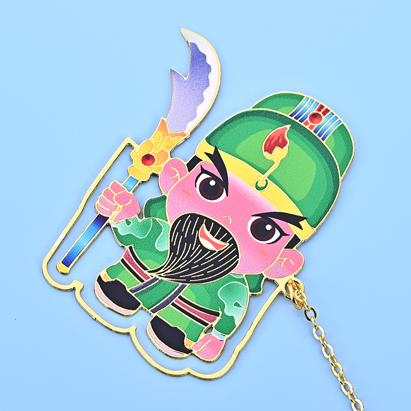 Spot Bookmark Wholesale Cartoon Three Kingdoms Character Metal Book Holder Chinese Style Creative Student Gift Teacher's Day Gift