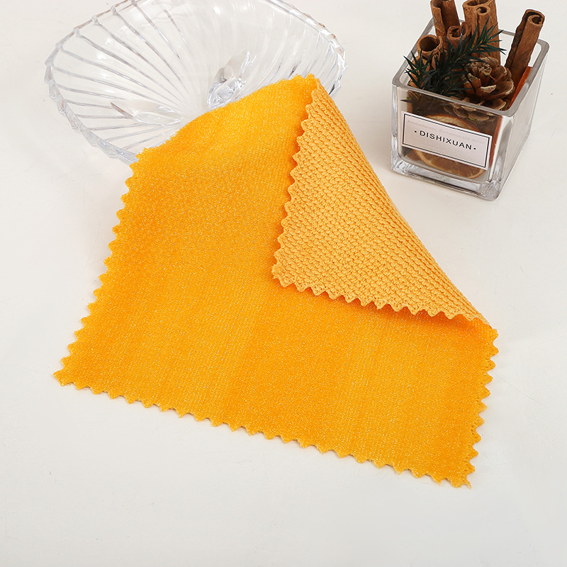 New Pp Silk Pearl Particles Dishcloth Kitchen Supplies Absorbent Cloth Household Cleaning Scouring Pad