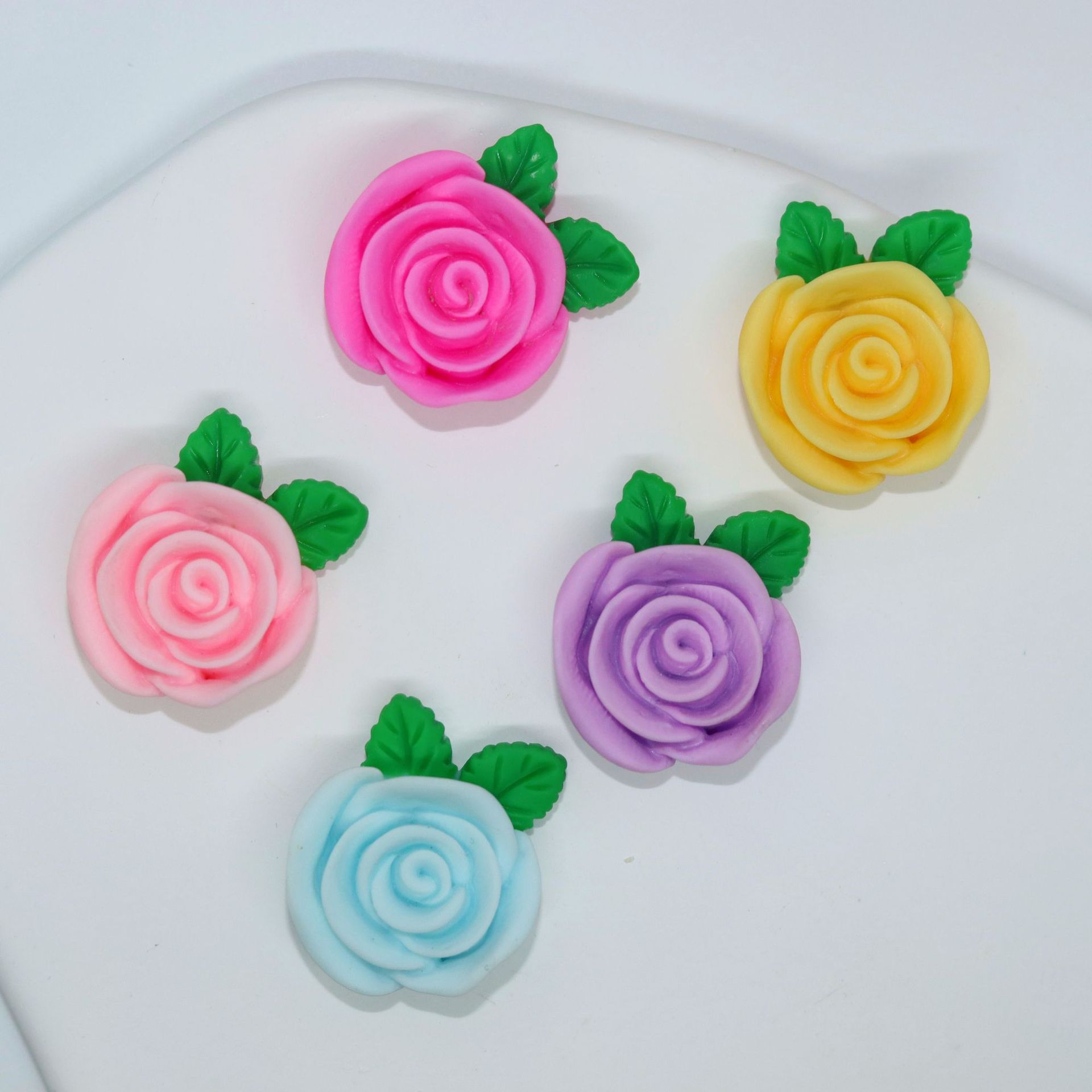 new resin accessories five-color rose cream glue accessories hairpin diy resin accessories