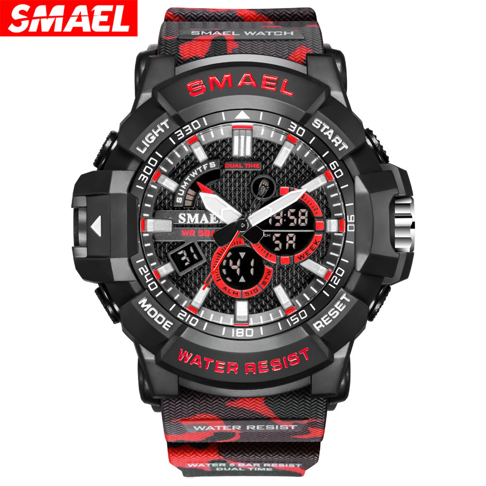 smael斯麦尔迷彩运动腕表男士夜光防水户外特战电子军表 1809
