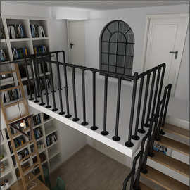 复式楼梯扶手护栏简约现代铁艺欧式家用围栏别墅室内阁楼酒吧栏杆